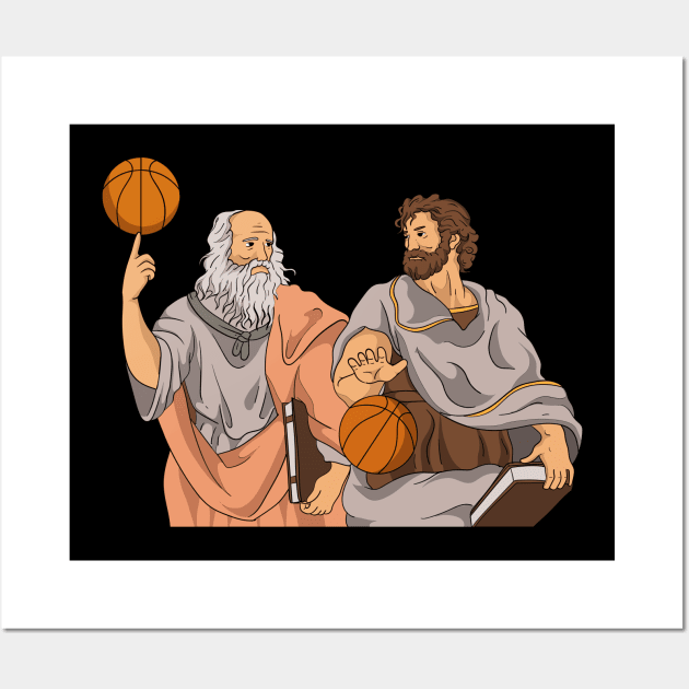 Plato And Aristotle Playing Basketball Wall Art by maxdax